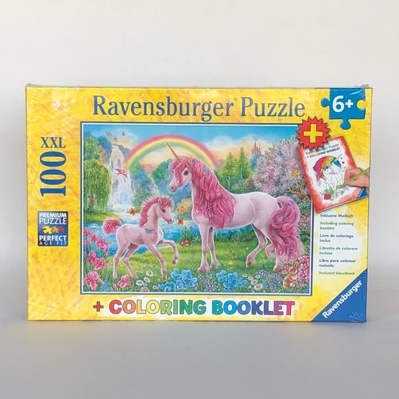 New sealed Ravensburger 100XXL Puzzle-Magical Unicorns w/Coloring  booklet - Picture 11 of 16
